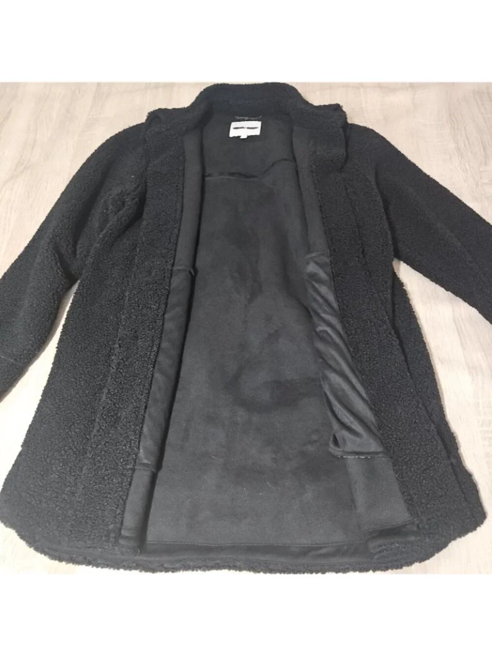 Lucky Brand Size L  Black Teddy Sherpa Shirt Jacket Shacket Oversized